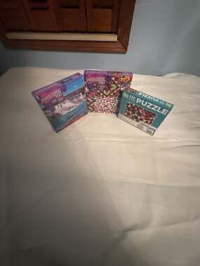 Puzzlebug Deluxe 350 Piece Jigsaw Puzzles Lot of 3 Quilt Waterfall Themes